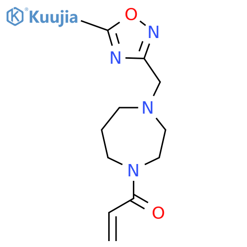 1-[4-[(5-Methyl-1,2,4-oxadiazol-3-yl)methyl]-1,4-diazepan-1-yl]prop-2-en-1-one structure
