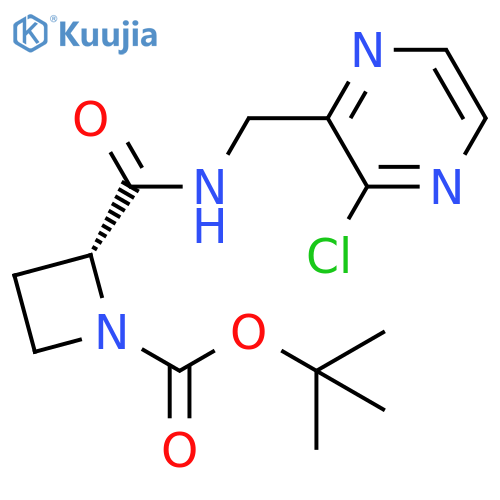1,1-Dimethylethyl (2R)-2-[[[(3-chloro-2-pyrazinyl)methyl]amino]carbonyl]-1-azetidinecarboxylate structure