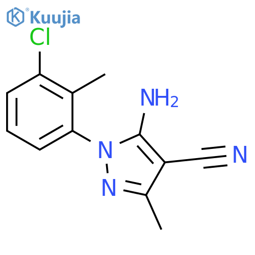 5-Amino-1-(3-chloro-2-methylphenyl)-3-methyl-1H-pyrazole-4-carbonitrile structure