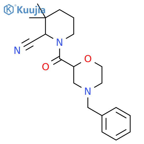 1-(4-Benzylmorpholine-2-carbonyl)-3,3-dimethylpiperidine-2-carbonitrile structure