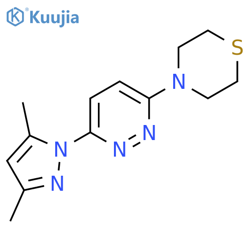 4-[6-(3,5-dimethyl-1H-pyrazol-1-yl)pyridazin-3-yl]thiomorpholine structure