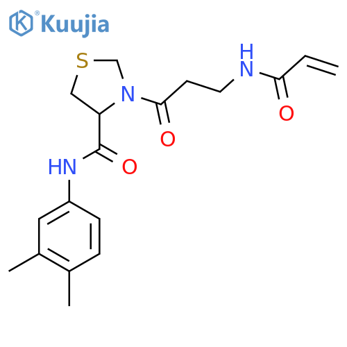 N-(3,4-dimethylphenyl)-3-[3-(prop-2-enamido)propanoyl]-1,3-thiazolidine-4-carboxamide structure