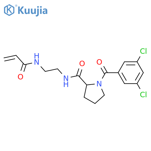 N-(2-{[1-(3,5-dichlorobenzoyl)pyrrolidin-2-yl]formamido}ethyl)prop-2-enamide structure