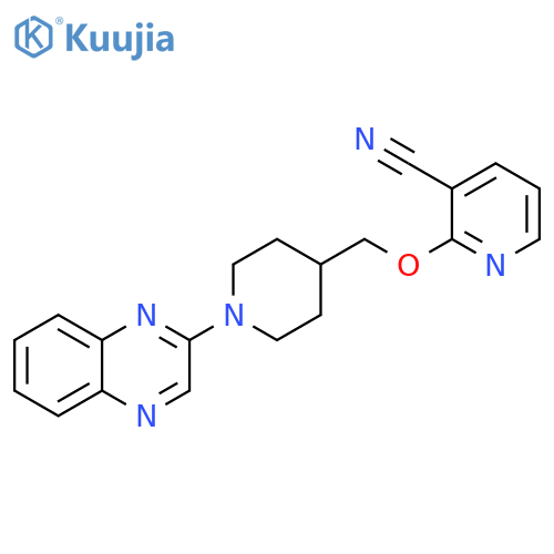2-{[1-(quinoxalin-2-yl)piperidin-4-yl]methoxy}pyridine-3-carbonitrile structure