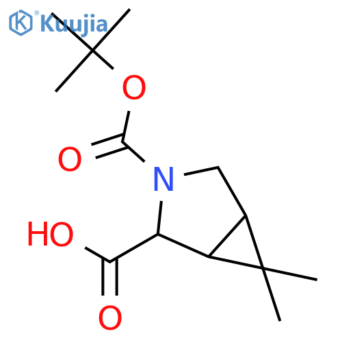 (1R,2S,5S)-3-[(tert-butoxy)carbonyl]-6,6-dimethyl-3-azabicyclo[3.1.0]hexane-2-carboxylic acid structure