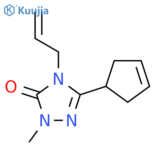3-(cyclopent-3-en-1-yl)-1-methyl-4-(prop-2-en-1-yl)-4,5-dihydro-1H-1,2,4-triazol-5-one structure