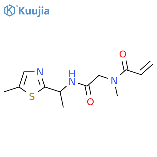 N-methyl-N-({1-(5-methyl-1,3-thiazol-2-yl)ethylcarbamoyl}methyl)prop-2-enamide structure