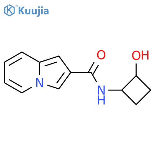 N-(2-hydroxycyclobutyl)indolizine-2-carboxamide structure
