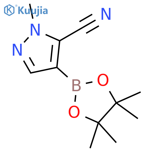 1H-Pyrazole-5-carbonitrile, 1-methyl-4-(4,4,5,5-tetramethyl-1,3,2-dioxaborolan-2-yl)- structure