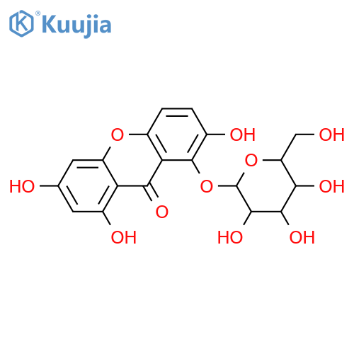 1,2,6,8-Tetrahydroxyxanthone; 1-O-β-D-Glucopyranoside structure