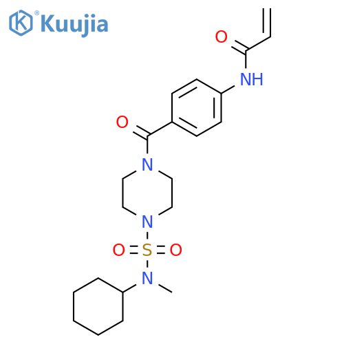 N-(4-{4-[cyclohexyl(methyl)sulfamoyl]piperazine-1-carbonyl}phenyl)prop-2-enamide structure