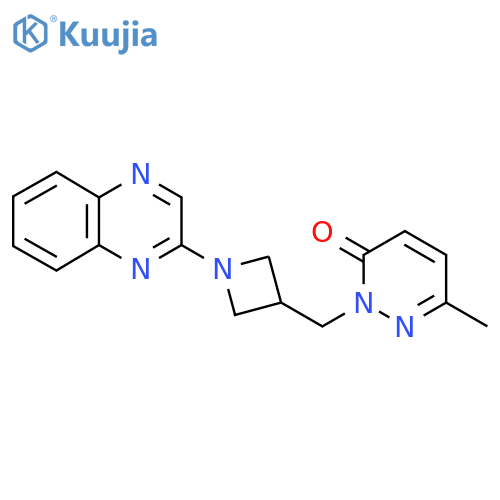 6-methyl-2-{1-(quinoxalin-2-yl)azetidin-3-ylmethyl}-2,3-dihydropyridazin-3-one structure