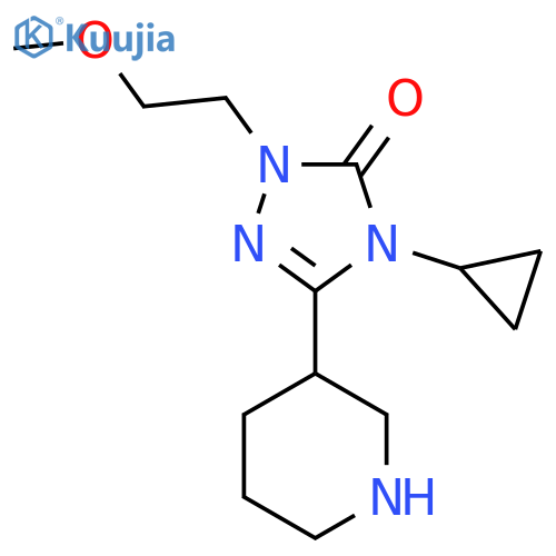 4-cyclopropyl-1-(2-methoxyethyl)-3-(piperidin-3-yl)-4,5-dihydro-1H-1,2,4-triazol-5-one structure