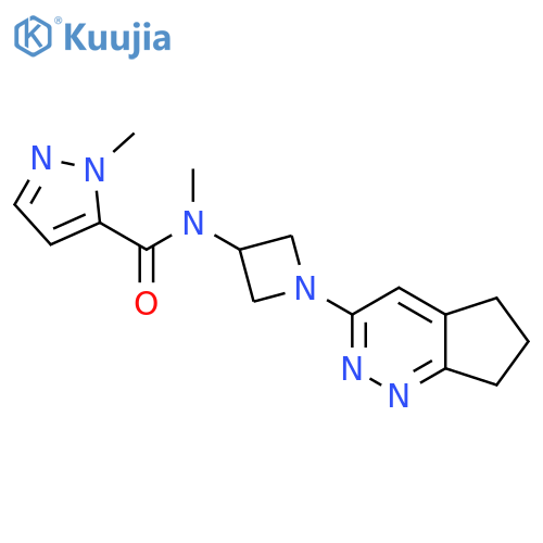 N-(1-{5H,6H,7H-cyclopenta[c]pyridazin-3-yl}azetidin-3-yl)-N,1-dimethyl-1H-pyrazole-5-carboxamide structure