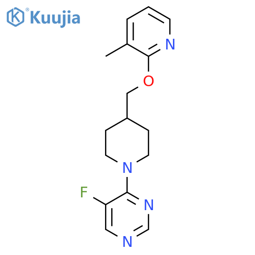 5-Fluoro-4-(4-{[(3-methylpyridin-2-yl)oxy]methyl}piperidin-1-yl)pyrimidine structure