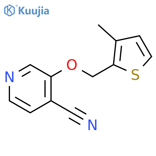 3-(3-methylthiophen-2-yl)methoxypyridine-4-carbonitrile structure