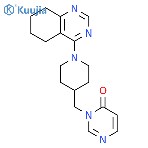 3-{1-(5,6,7,8-tetrahydroquinazolin-4-yl)piperidin-4-ylmethyl}-3,4-dihydropyrimidin-4-one structure