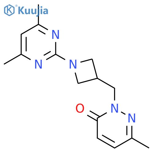 2-{1-(4,6-dimethylpyrimidin-2-yl)azetidin-3-ylmethyl}-6-methyl-2,3-dihydropyridazin-3-one structure
