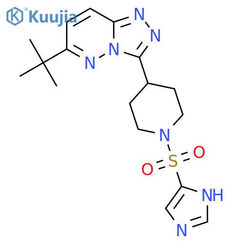 4-{6-tert-butyl-[1,2,4]triazolo[4,3-b]pyridazin-3-yl}-1-(1H-imidazole-4-sulfonyl)piperidine structure