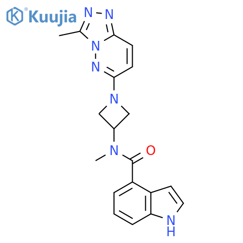 N-methyl-N-(1-{3-methyl-[1,2,4]triazolo[4,3-b]pyridazin-6-yl}azetidin-3-yl)-1H-indole-4-carboxamide structure