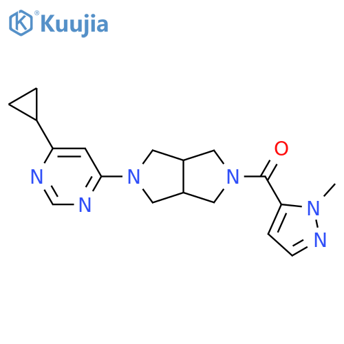 4-cyclopropyl-6-5-(1-methyl-1H-pyrazole-5-carbonyl)-octahydropyrrolo3,4-cpyrrol-2-ylpyrimidine structure