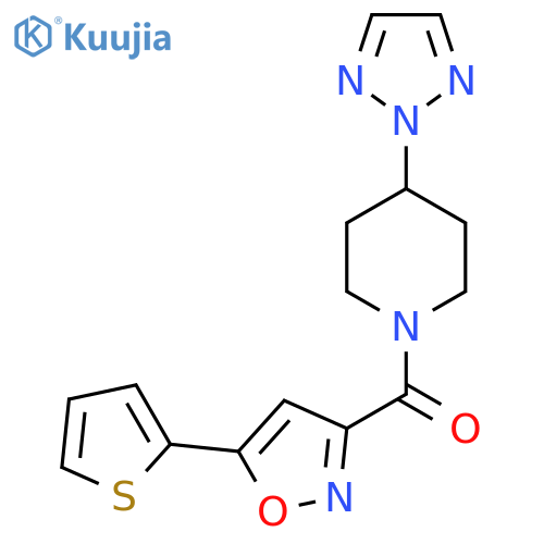 1-5-(thiophen-2-yl)-1,2-oxazole-3-carbonyl-4-(2H-1,2,3-triazol-2-yl)piperidine structure