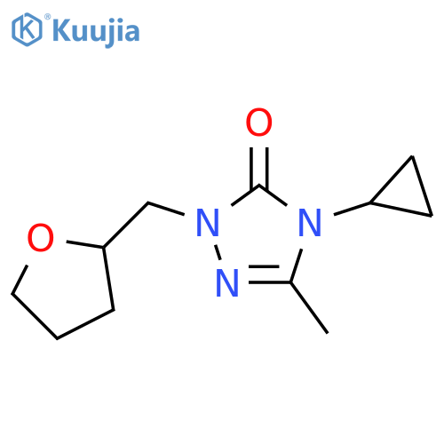 4-cyclopropyl-3-methyl-1-[(oxolan-2-yl)methyl]-4,5-dihydro-1H-1,2,4-triazol-5-one structure
