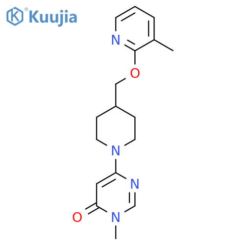3-Methyl-6-(4-{[(3-methylpyridin-2-yl)oxy]methyl}piperidin-1-yl)-3,4-dihydropyrimidin-4-one structure