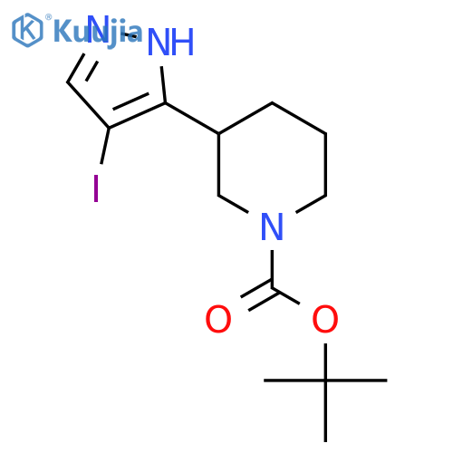 tert-butyl 3-(4-iodo-1H-pyrazol-5-yl)piperidine-1-carboxylate structure