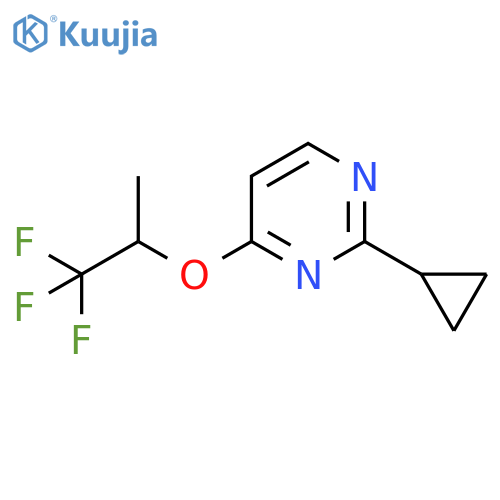 2-cyclopropyl-4-[(1,1,1-trifluoropropan-2-yl)oxy]pyrimidine structure