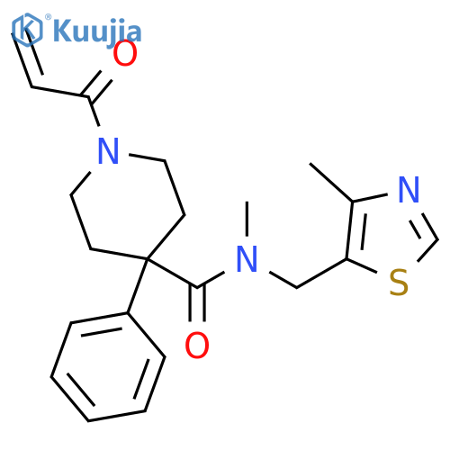 N-Methyl-N-[(4-methyl-5-thiazolyl)methyl]-1-(1-oxo-2-propen-1-yl)-4-phenyl-4-piperidinecarboxamide structure