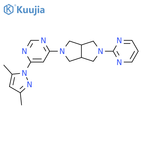 4-(3,5-dimethyl-1H-pyrazol-1-yl)-6-5-(pyrimidin-2-yl)-octahydropyrrolo3,4-cpyrrol-2-ylpyrimidine structure