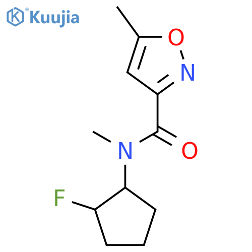 N-(2-fluorocyclopentyl)-N,5-dimethyl-1,2-oxazole-3-carboxamide structure