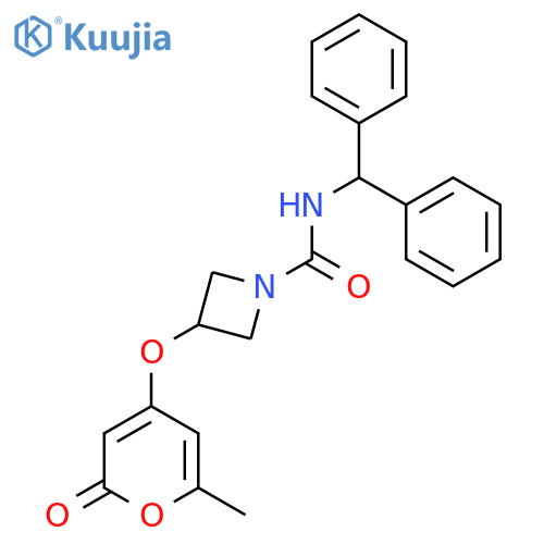 N-benzhydryl-3-((6-methyl-2-oxo-2H-pyran-4-yl)oxy)azetidine-1-carboxamide structure