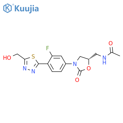 Acetamide,N-[[(5S)-3-[3-fluoro-4-[5-(hydroxymethyl)-1,3,4-thiadiazol-2-yl]phenyl]-2-oxo-5-oxazolidinyl]methyl]- structure