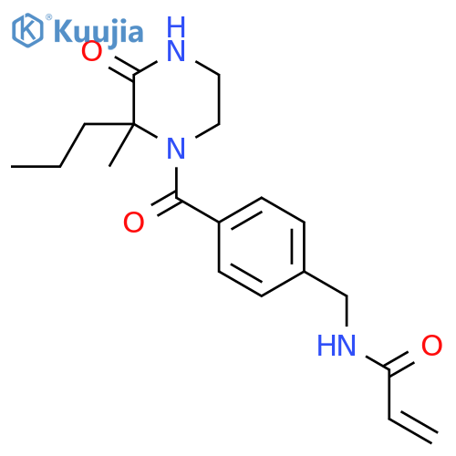 N-[[4-(2-Methyl-3-oxo-2-propylpiperazine-1-carbonyl)phenyl]methyl]prop-2-enamide structure