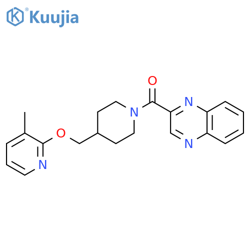 2-(4-{[(3-Methylpyridin-2-yl)oxy]methyl}piperidine-1-carbonyl)quinoxaline structure