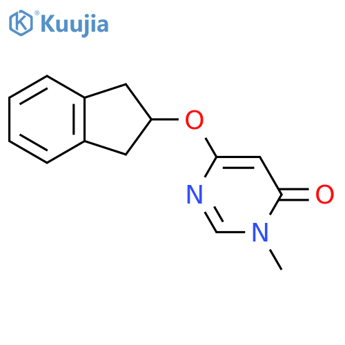 6-(2,3-dihydro-1H-inden-2-yloxy)-3-methyl-3,4-dihydropyrimidin-4-one structure