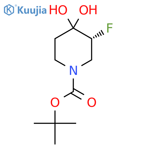 tert-butyl (3R)-3-fluoro-4,4-dihydroxypiperidine-1-carboxylate structure