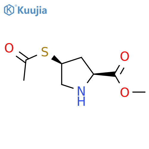 methyl (2S,4S)-4-(acetylsulfanyl)pyrrolidine-2-carboxylate structure