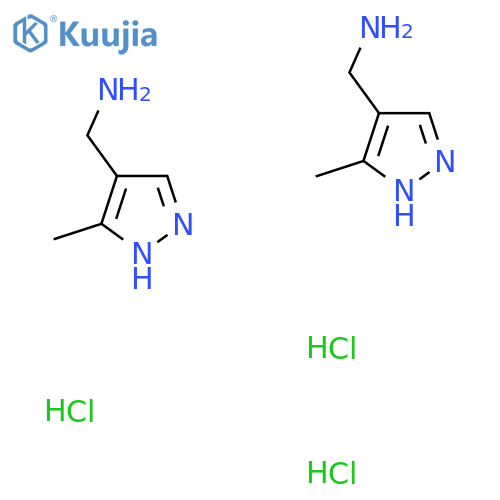 Bis(1-(3-methyl-1H-pyrazol-4-yl)methanamine) trihydrochloride structure