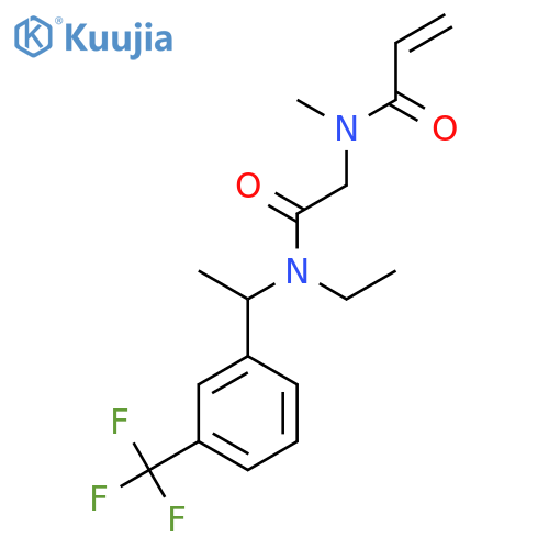N-{[ethyl({1-[3-(trifluoromethyl)phenyl]ethyl})carbamoyl]methyl}-N-methylprop-2-enamide structure
