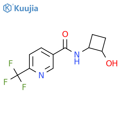 N-(2-hydroxycyclobutyl)-6-(trifluoromethyl)pyridine-3-carboxamide structure