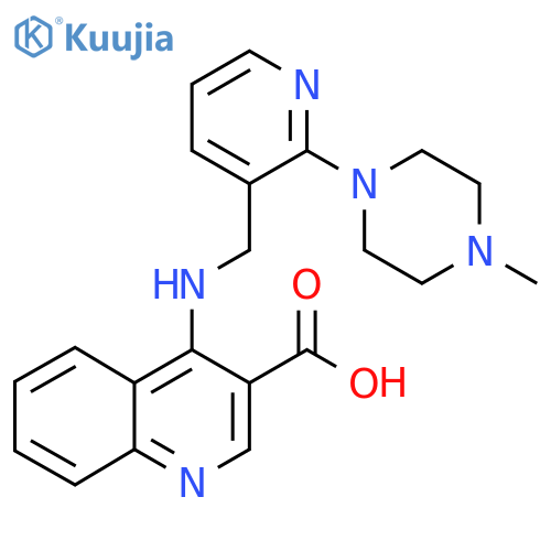 4-[[2-(4-Methylpiperazin-1-yl)pyridin-3-yl]methylamino]quinoline-3-carboxylic acid structure