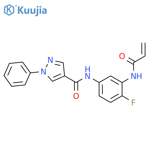 N-[4-Fluoro-3-[(1-oxo-2-propen-1-yl)amino]phenyl]-1-phenyl-1H-pyrazole-4-carboxamide structure