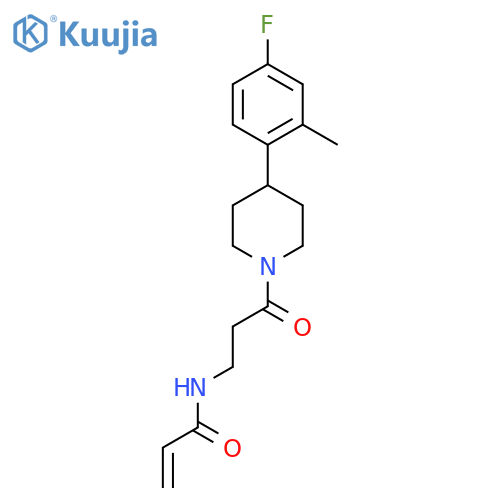N-[3-[4-(4-Fluoro-2-methylphenyl)piperidin-1-yl]-3-oxopropyl]prop-2-enamide structure