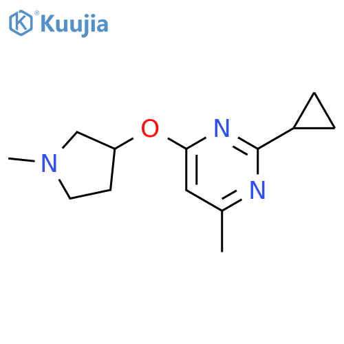 2-cyclopropyl-4-methyl-6-[(1-methylpyrrolidin-3-yl)oxy]pyrimidine structure