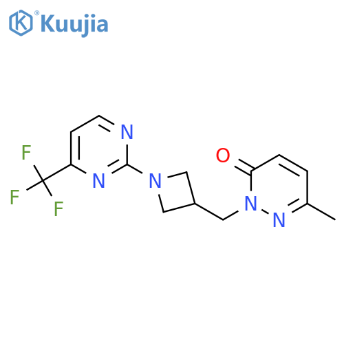 6-methyl-2-({1-4-(trifluoromethyl)pyrimidin-2-ylazetidin-3-yl}methyl)-2,3-dihydropyridazin-3-one structure
