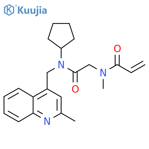 N-({cyclopentyl[(2-methylquinolin-4-yl)methyl]carbamoyl}methyl)-N-methylprop-2-enamide structure