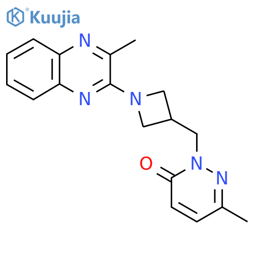 6-methyl-2-{1-(3-methylquinoxalin-2-yl)azetidin-3-ylmethyl}-2,3-dihydropyridazin-3-one structure